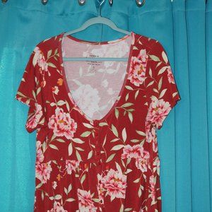 Size 1 Orange Floral Torrid Blouse